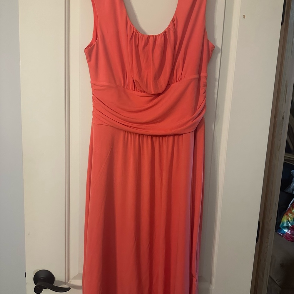 Covington Vibrant Coral Backless Dress
